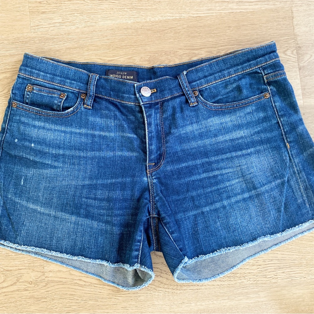 J. Crew Indigo Denim Women's Dark Blue Cutoff Shorts
